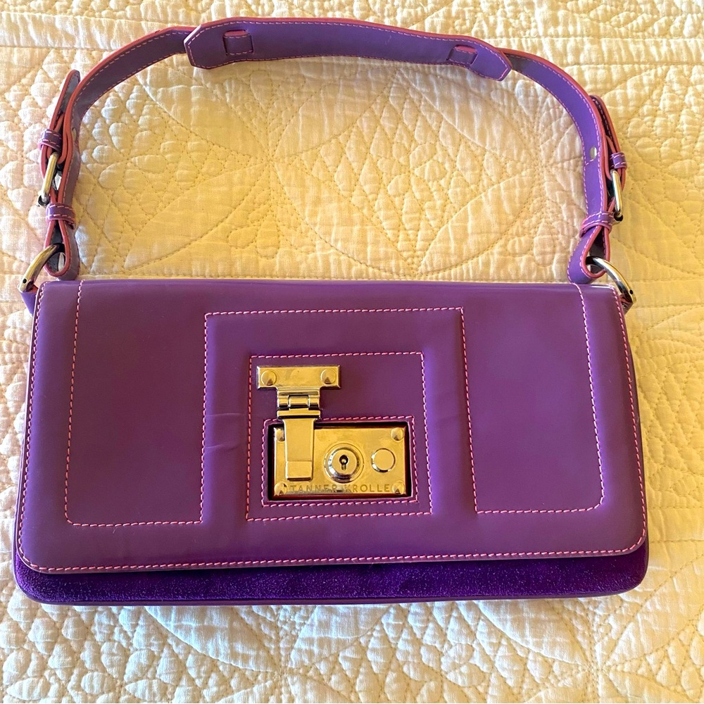 Tanner Krolle purple patent and suede bag